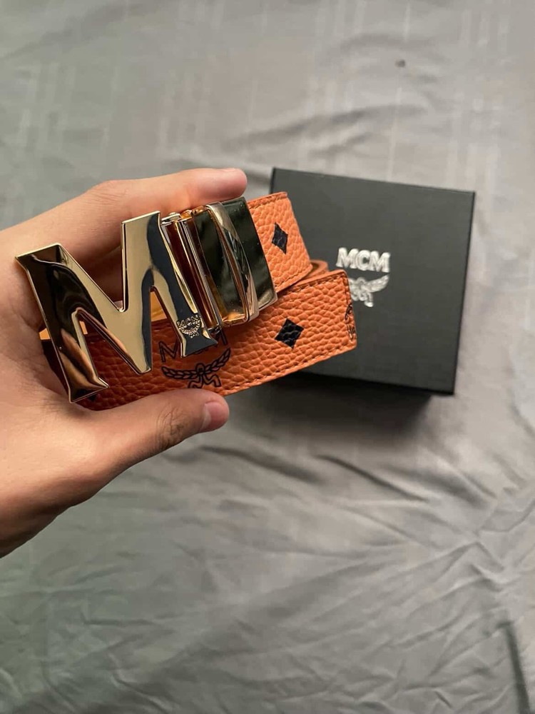 MCM Men's Leather Belt Size 32 Brand New Never Worn with Tags