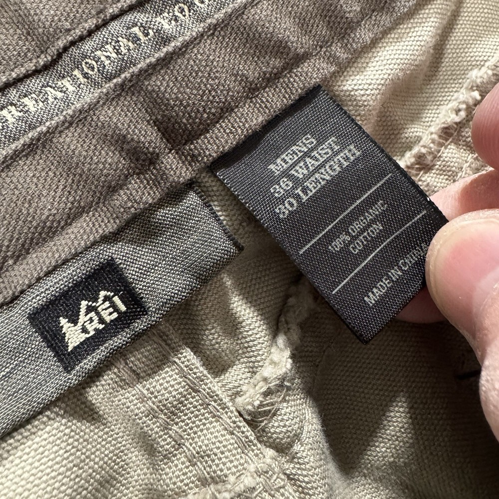 REI Pants Men’s Size 36x30 Brown Canvas Cotton Outdoor Hiking