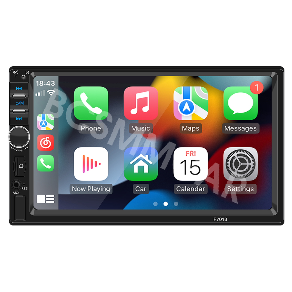 7in Double DIN Car Stereo with Bluetooth MP5 Touchscreen Carplay