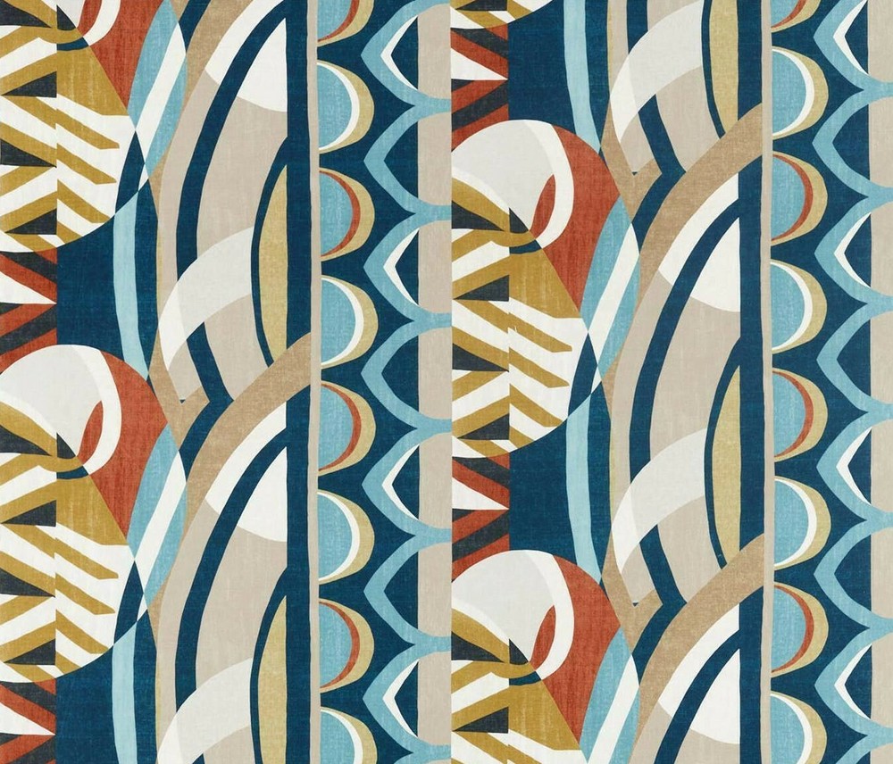 HARLEQUIN Atelier Curtain Fabric 3.4m Inky Sky Stone Cotton