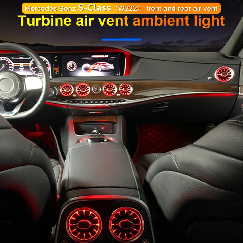 7/64 Color Front & Rear Air Vent LED Ambient Light for Mercedes S-Class W222