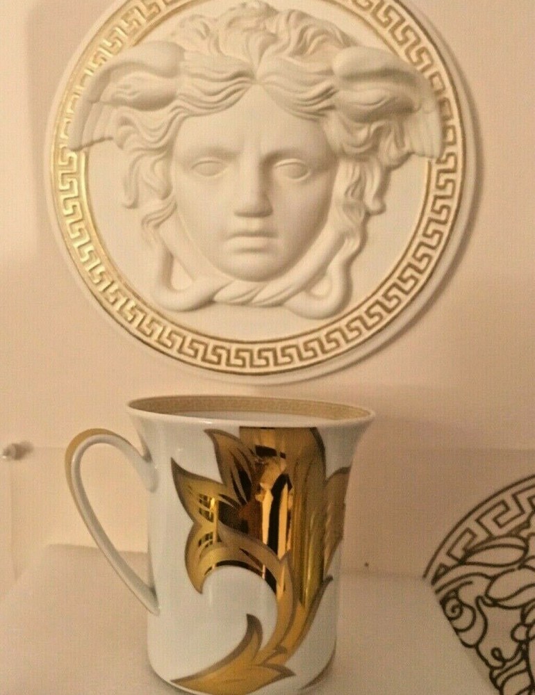 Versace mug cup Medusa gold Gorgona Dinner home Christmas Sale RETAIL was $300-image