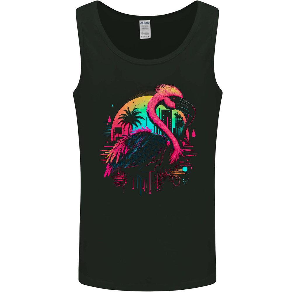 A Retro Flamingo Mens Vest Tank Top