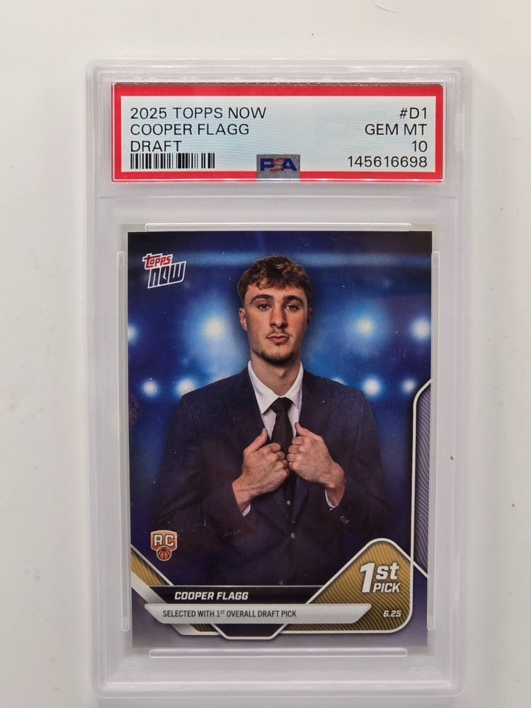 Cooper Flagg - 2025 Topps NOW Basketball - Card D1 - Draft Night PSA 10 2EA.RC