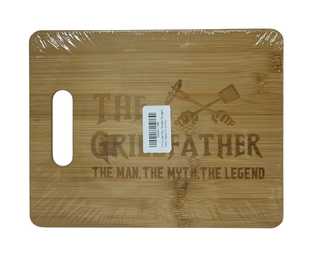 The Grillfather Grill Father Engraved Bamboo Wood Cheese Cutting Board w/Handle