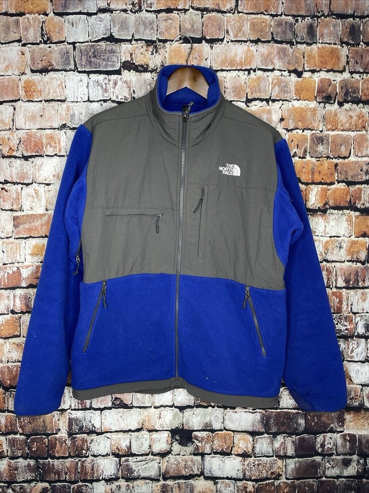 The North Face Men's Large Polartec Denali Full-Zip Fleece Jacket in Blue Gray AMYN