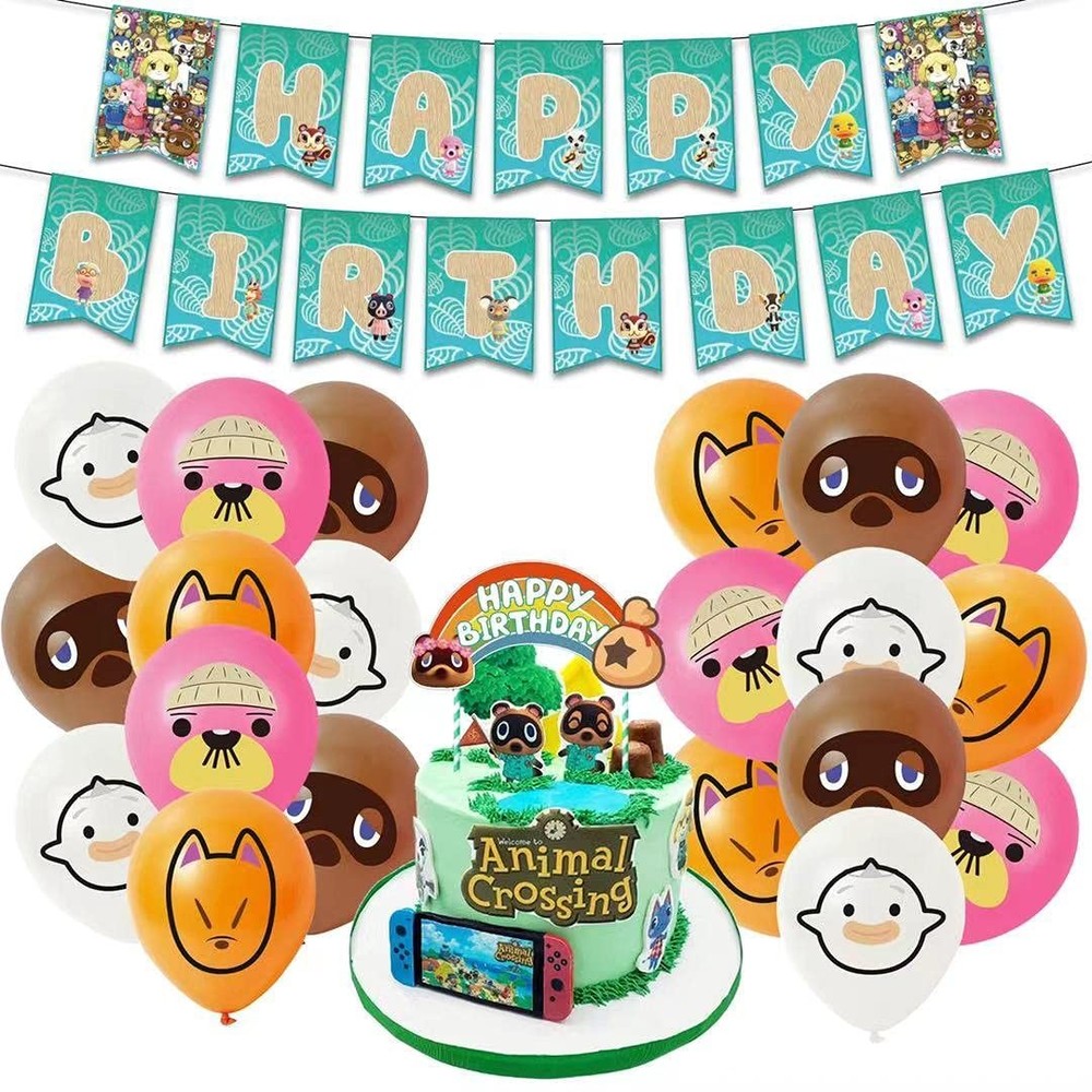Animal Crossing Birthday Party Supplies - Decorations Include Banner Balloons