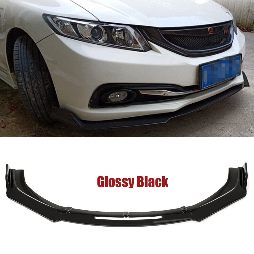 For Honda Civic 9th Gen 12-22 Front Bumper Lip Body Kit Spoiler Splitter Glossy