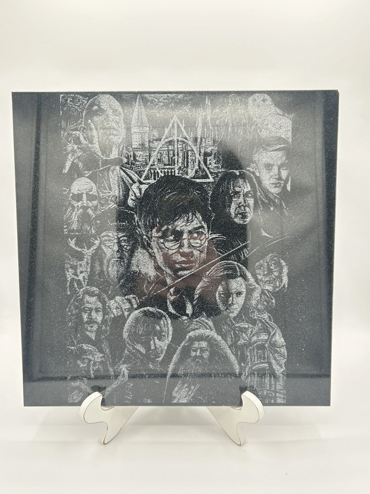 Harry Potter Hogwarts Engraved Granite Wall Art 12x12 Poster