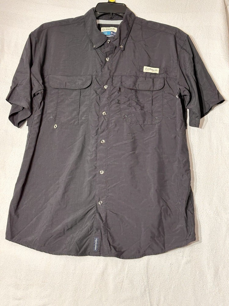 Magellan Black Mens Fishing Gear Shirt Vented Relaxed Fit Moisture Wicking Sz M