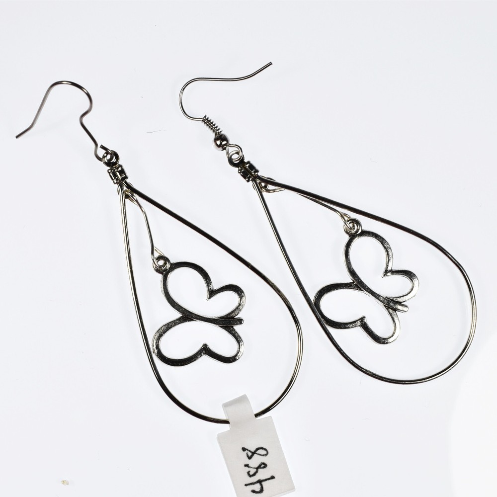 Teardrop Butterfly Wire Earrings on Clearance Sale-image