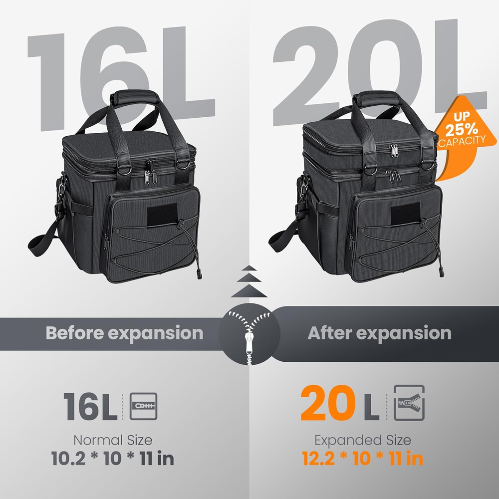 Tactical Lunch Box for Men 20L Expandable Double Insulated Cooler Bag with Molle