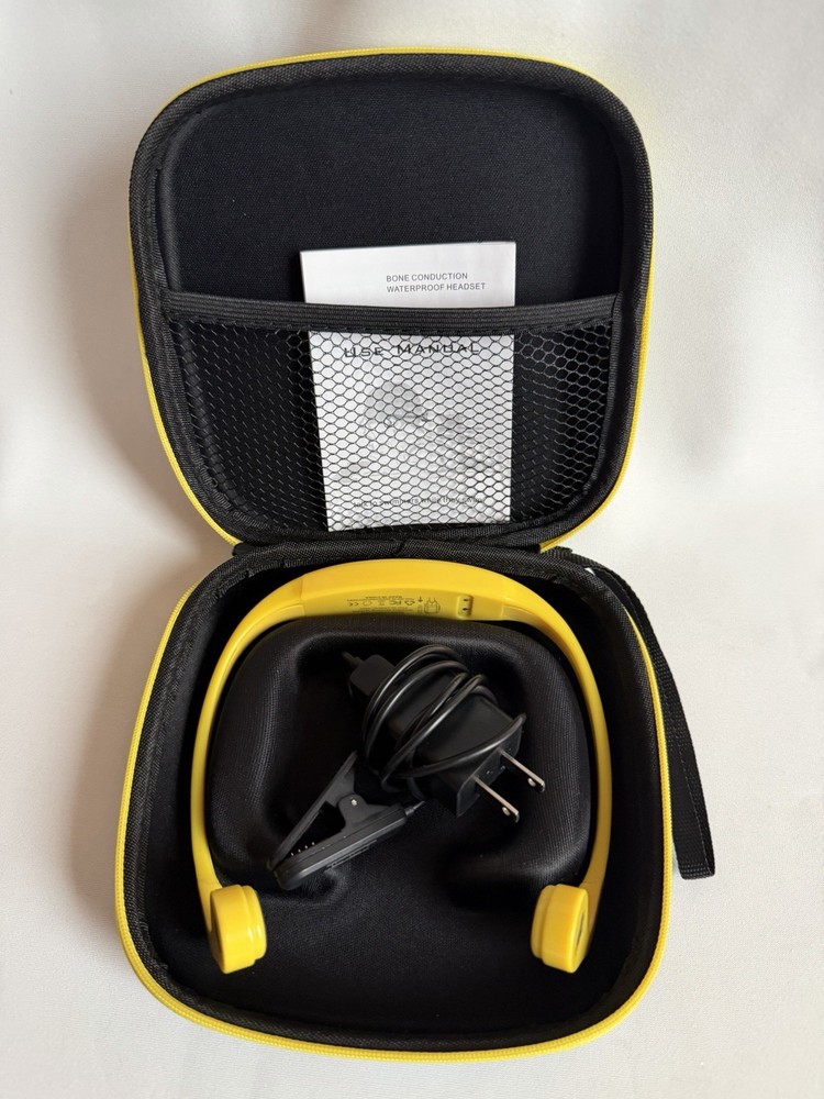 Bone Conduction Water Proof Swimmers Headset W/ Blue Camouflage Travel Case