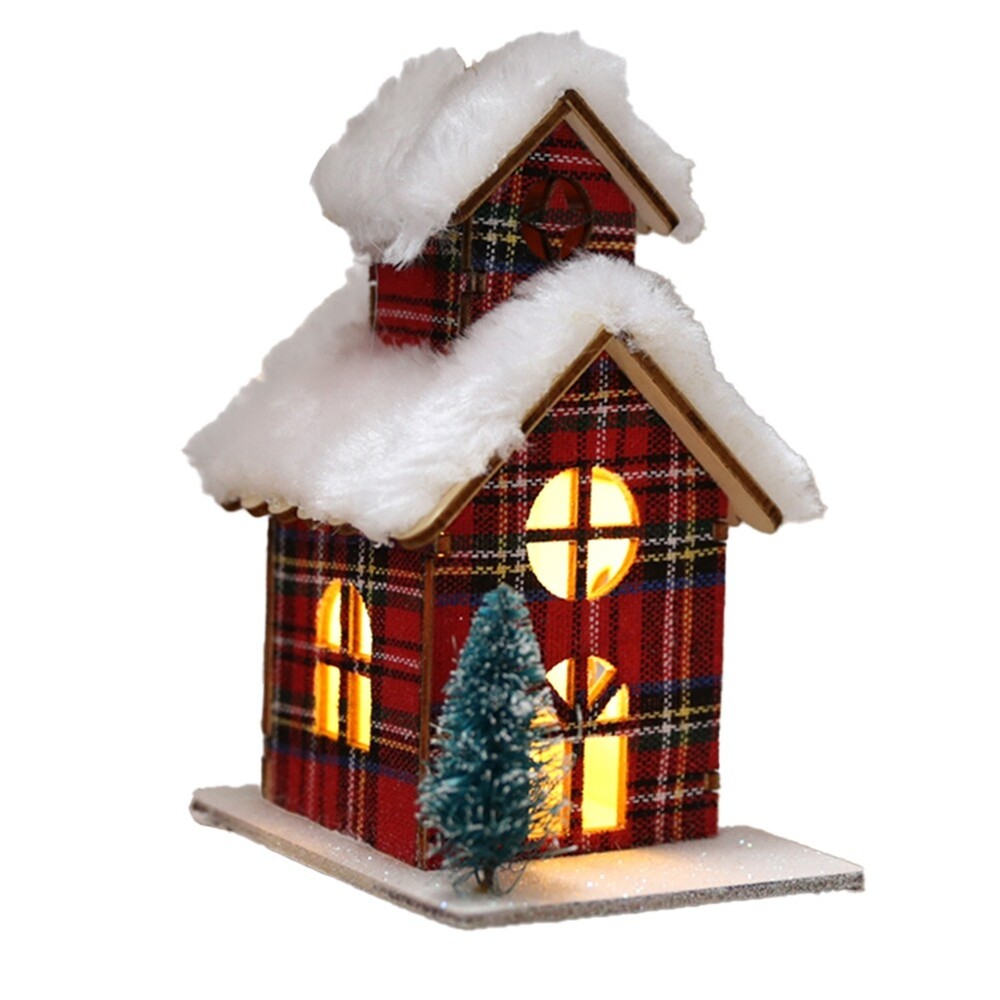 Christmas Wooden House House Lighting Luminous Christmas Decoration6203