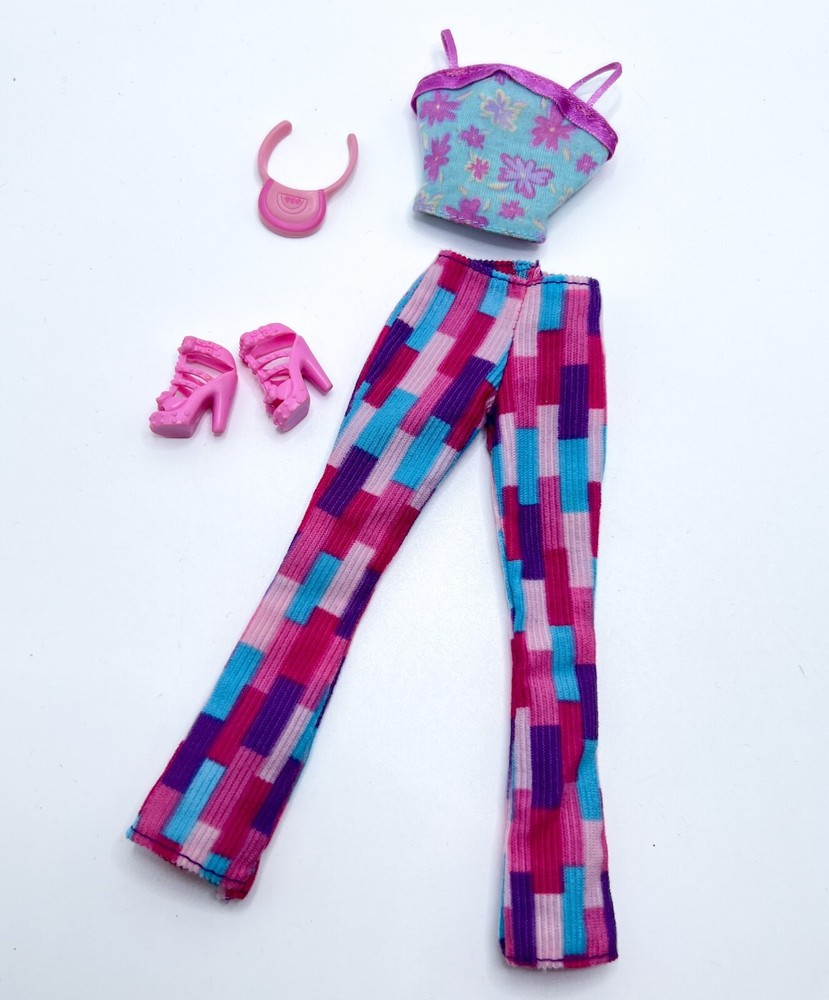 Pastel Bell Pants Top Shoes Fits Standard Fashionista Barbie Doll