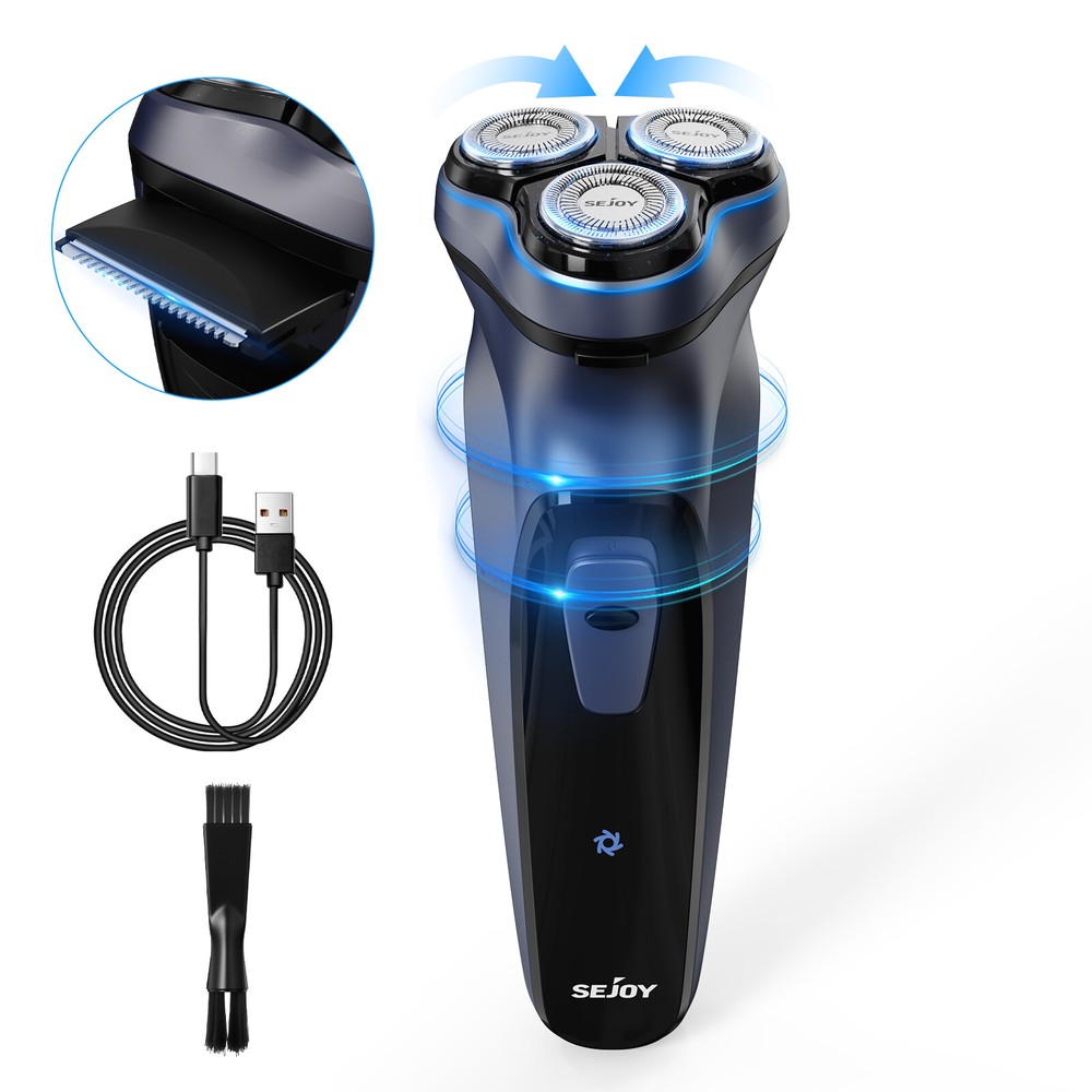Men's Razor 3D Electric Shaver Rotary Waterproof  Pop-Up Trimmer Cordless