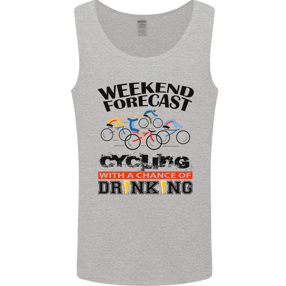 Weekend Forecast Cycling Cyclist Bicycle Mens Vest Tank Top