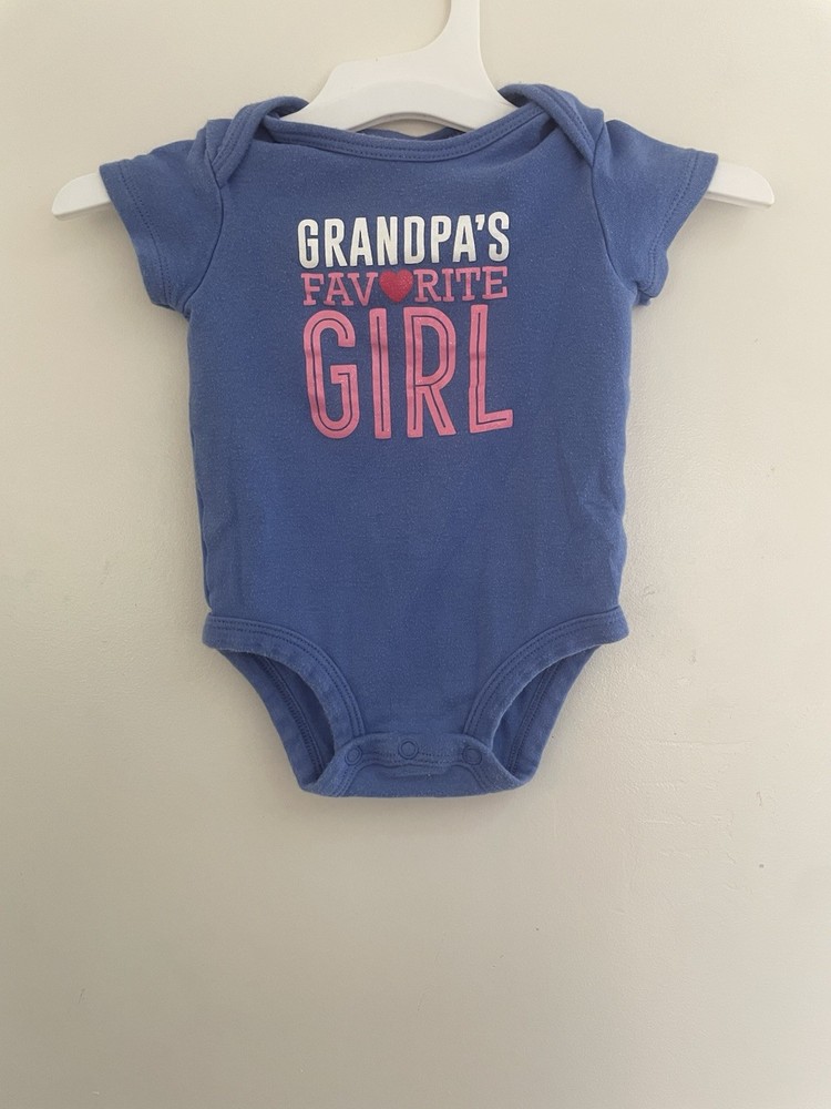 Carter's Baby Girls Grandpa's Favorite Girl Cotton Short Sleeve Bodysuit Blue 3M