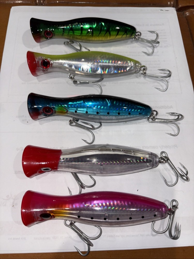 40g (1.4 Oz) Saltwater Popper Fishing Lure 5 Pack