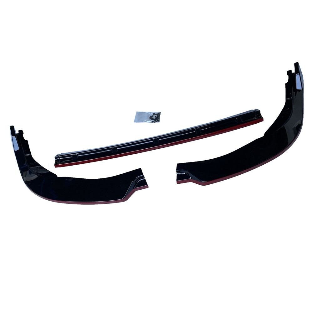 Front Bumper Lip Spoiler for 21-24 Toyota Camry SE XSE Glossy Black w/Red Line