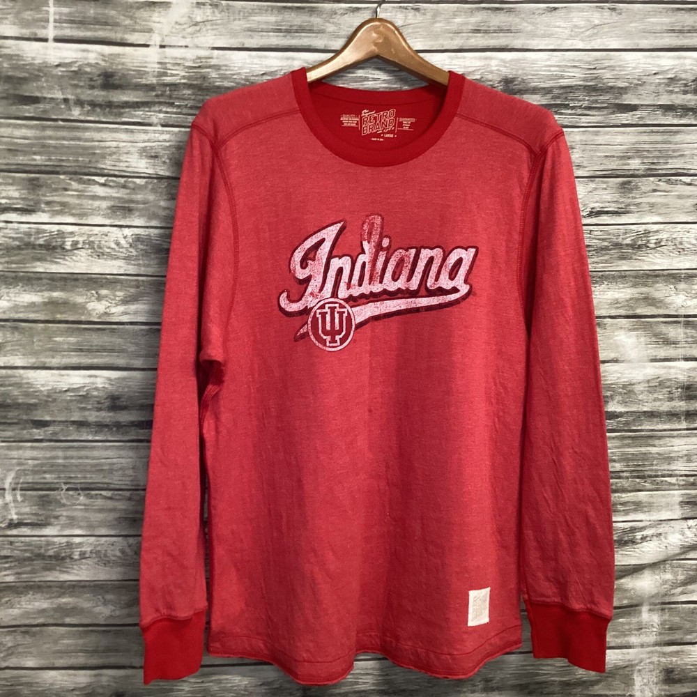 Indiana Hoosiers Sweatshirt Men Large Red The Original Retro Brand NCAA Football