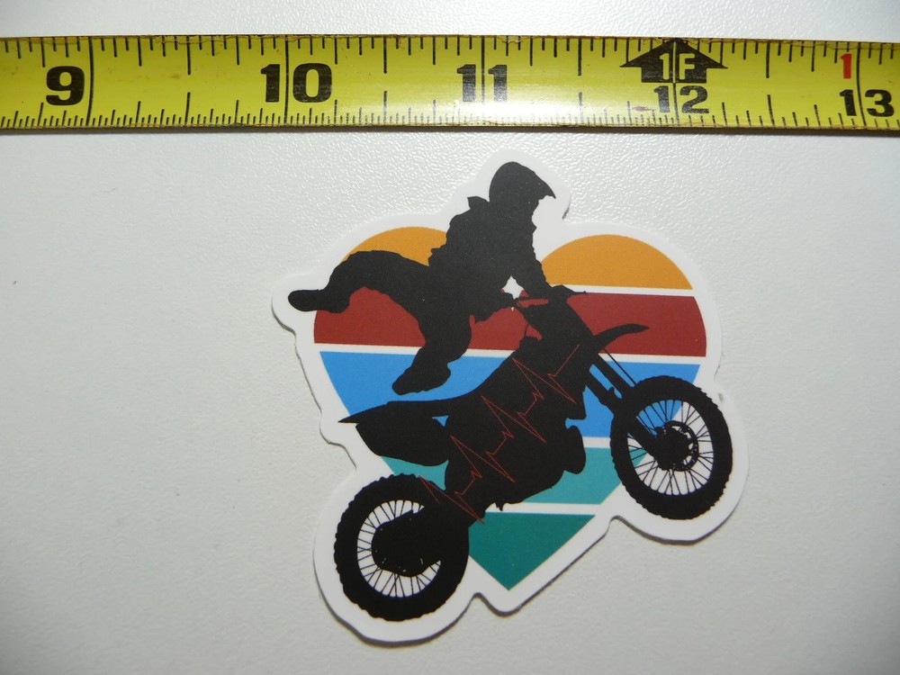 Dirt Bike Jump Heart Motocross Sticker Decal for Motorcycle