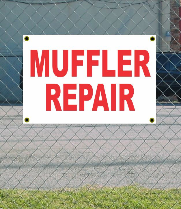 2x3 Red & White MUFFLER REPAIR Banner Sign | New Discount Size & Price | FREE SHIPPING