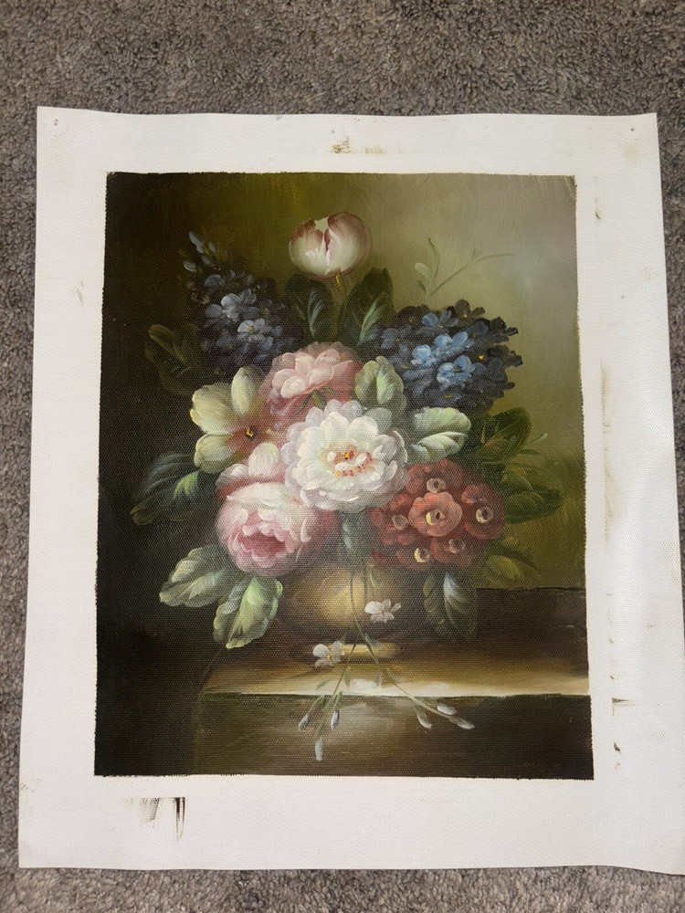 Bouquet Of Flowers Real Oil Painting On Canvas 11”x9”