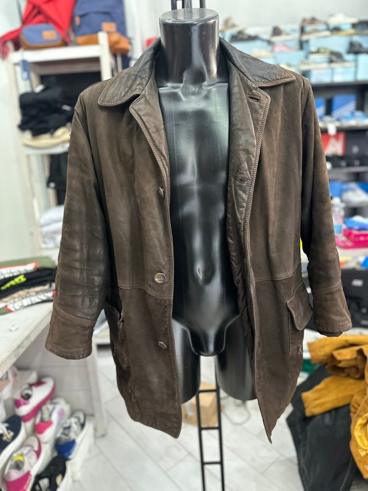 Vintage Chewee Brown Leather Jacket for Men Size 54 LLV507