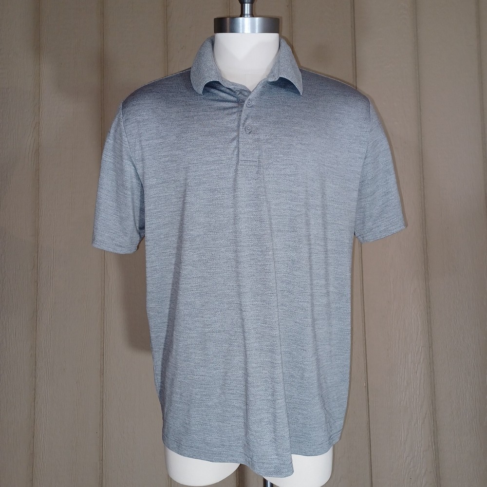 Men's XL Gray Performance Polo Shirt for Golf Rugby Club by Members Mark-image