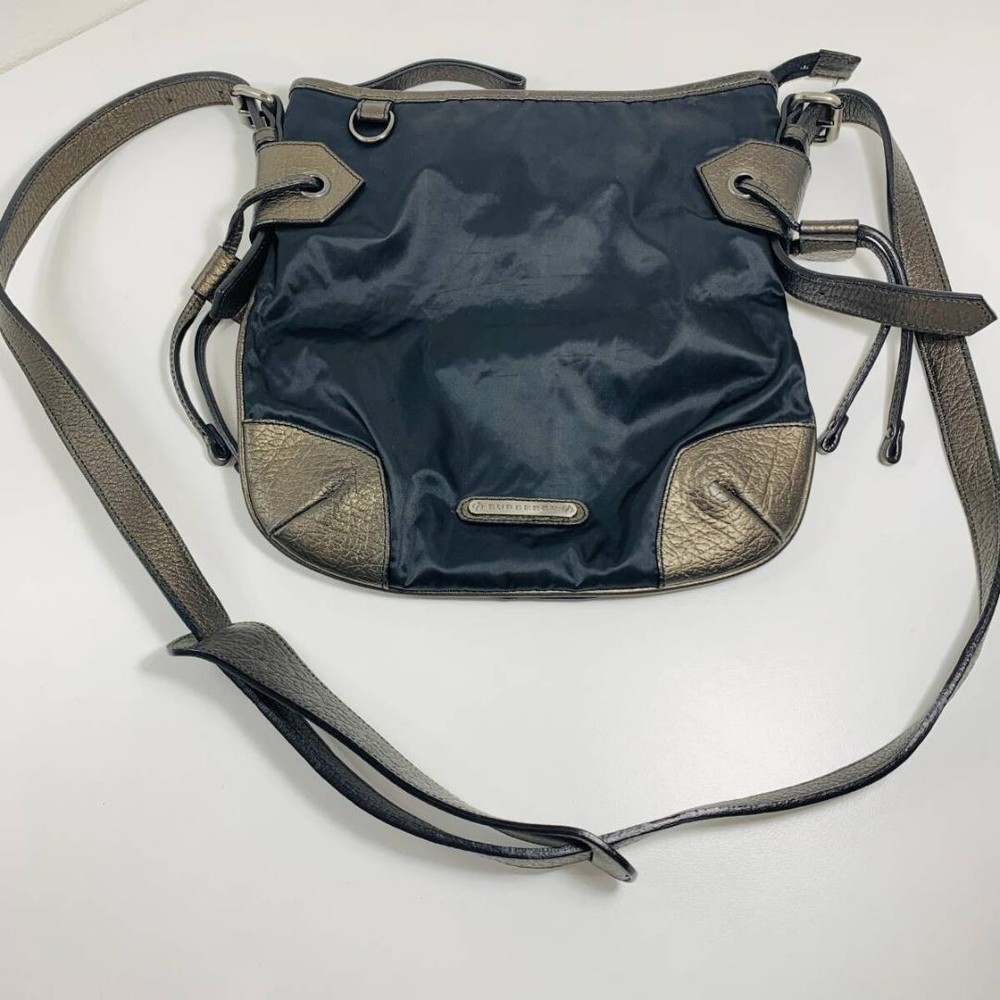 Burberry Shoulder Bag Nova Check Nylon Black Authentic F1205365