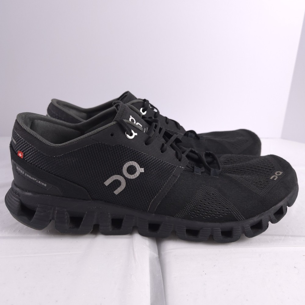 On Cloud X Black Asphalt Silver Athletic Shoes Running Men’s Size 11.5