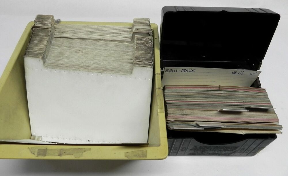 VINTAGE 1960S-70S HANDWRITTEN TOYOTA DEALER SHIPPING/PARTS DEPT CARD FILE