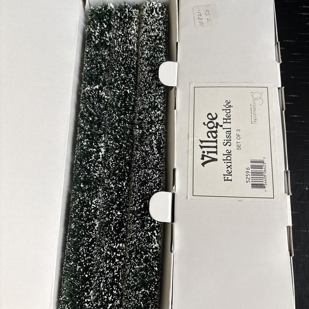 Dept 56 Village Flexible Sisal Hedge Set Of 3 12” Each #5259-6