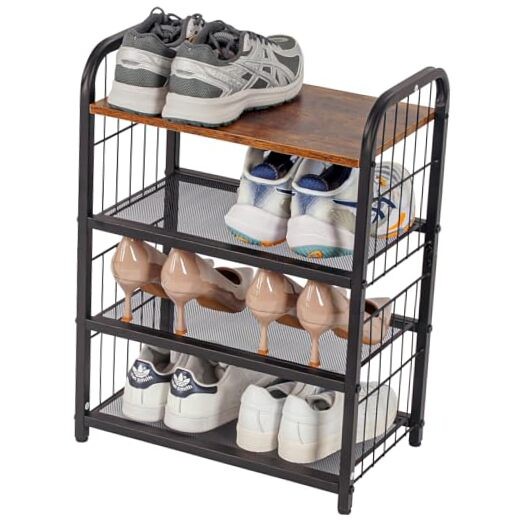 Shoe Rack, 4-Tier Shoe Organizer 17.32