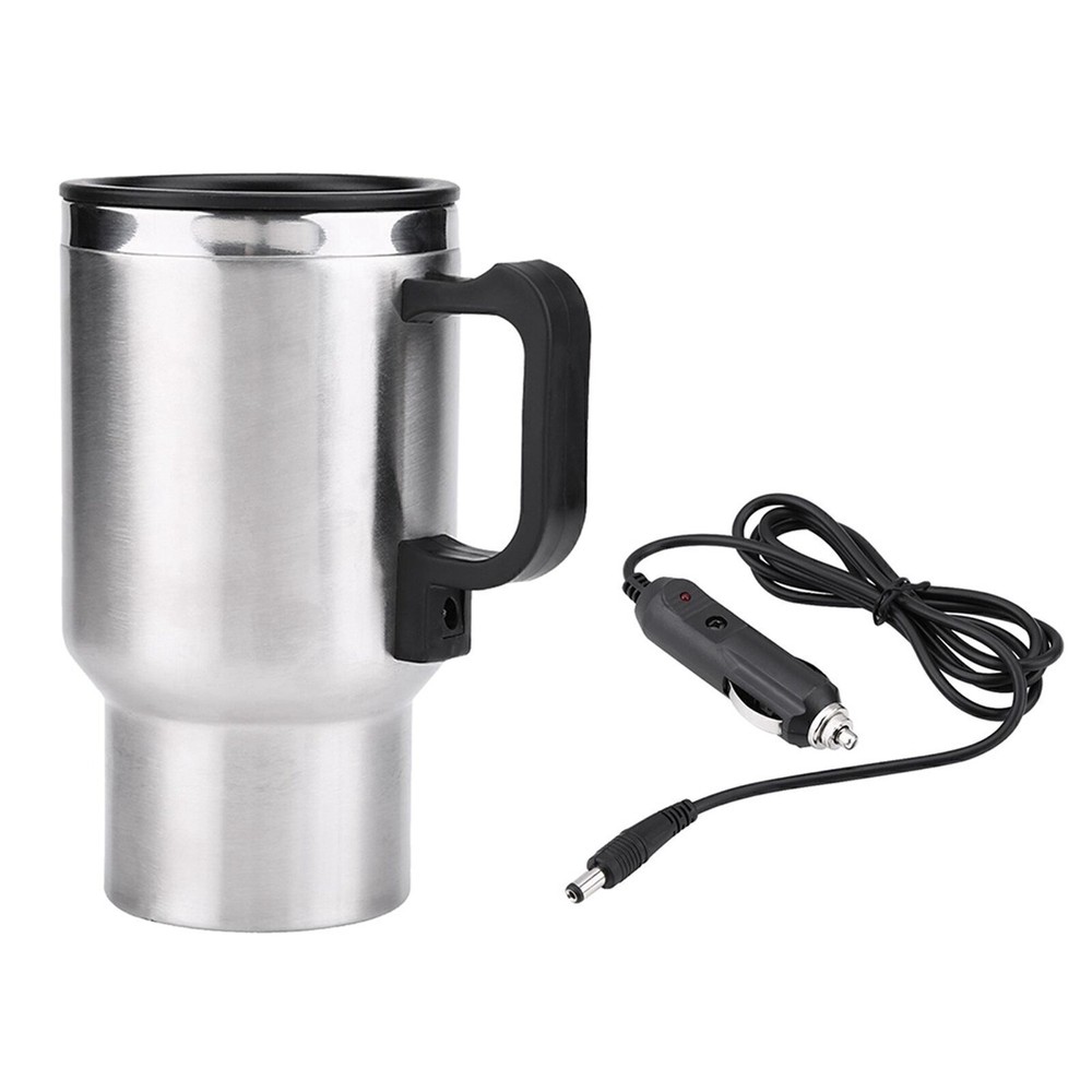 12V 450ml Electric Incar Stainless Steel Travel Heating Cup Coffee Tea Car