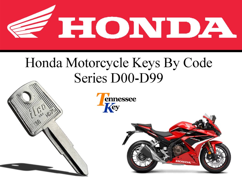 Honda Motorcycle Keys Series D00-D99 Choose Your Key Code  