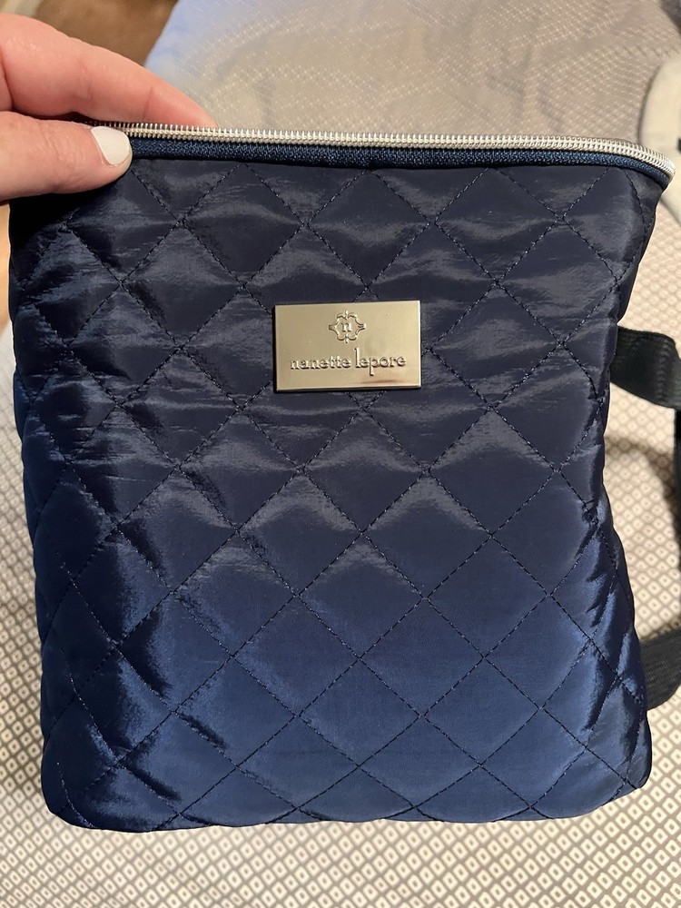 Nanette Lepore Navy Blue Insulated Lunch Tote for Kids and Adults