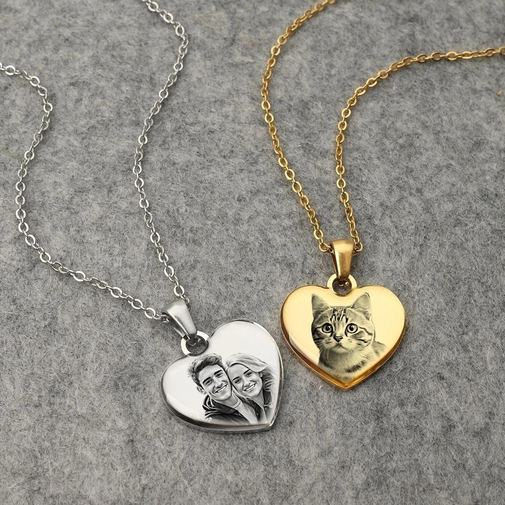Picture Necklace Personalized for Women,Custom Photo Love Heart Projection Penda