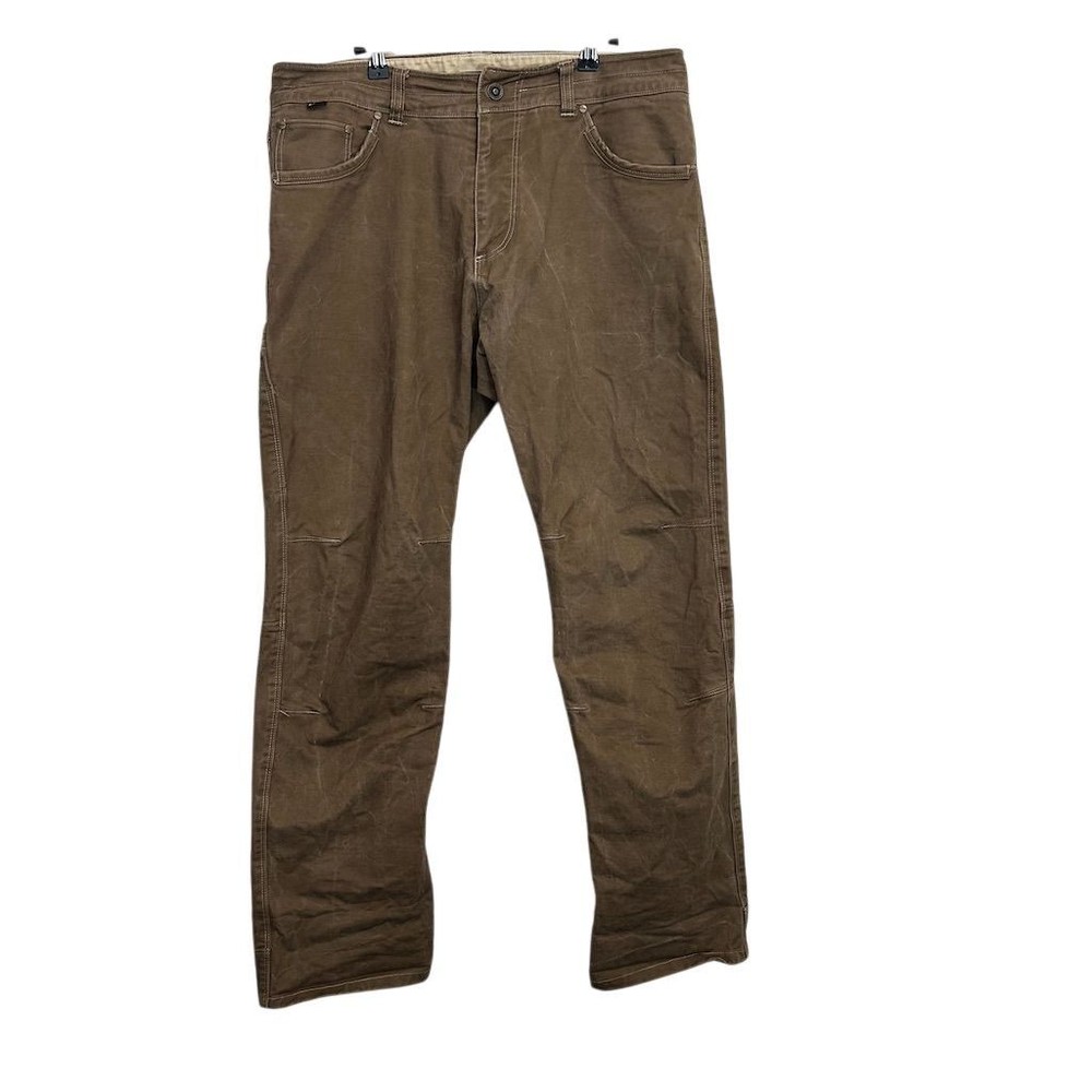 Kuhl Men's Free Rydr Outdoor Work Hiking Pants 36x32 Brown Canvas Straight Fit