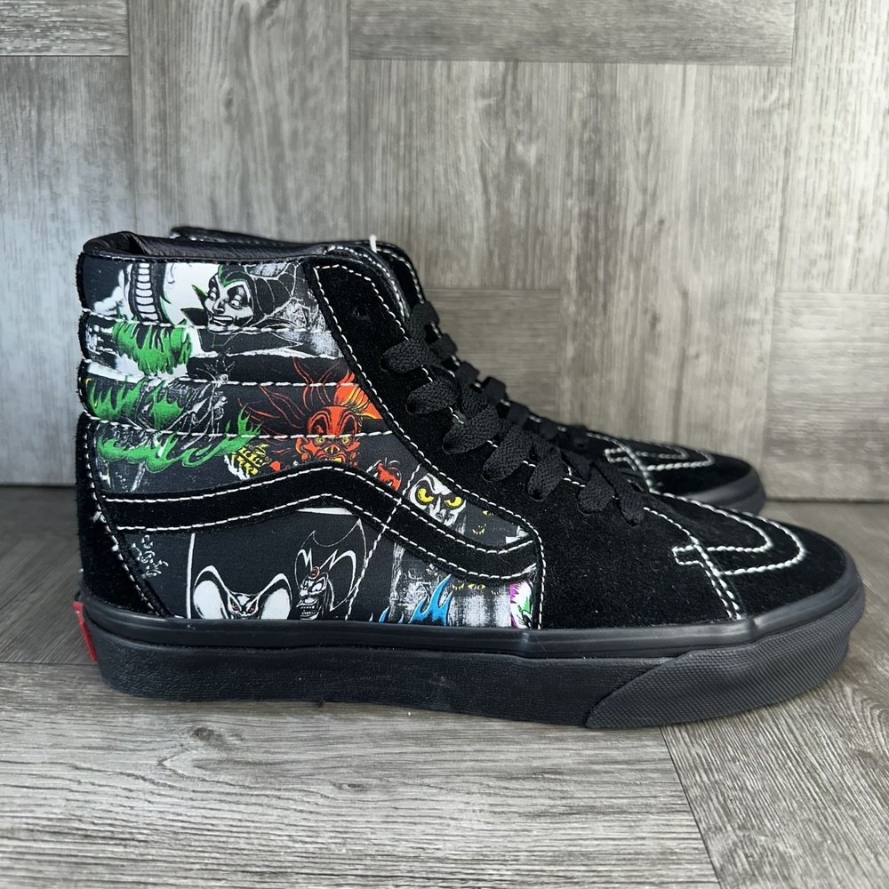 Vans x Disney Villians Sk8- Hi Women's 7 100th Anniversary Black Suede Shoes