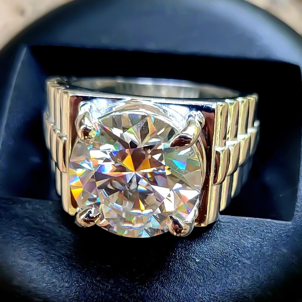 7.25 Ct Certified White Diamond Men's Ring Stylish Gift for Him this Fall