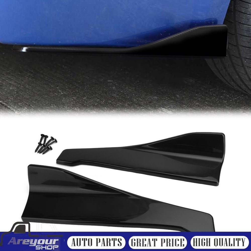 48cm Skirt Spoiler Rear Lip with Side Extension Rocker Splitters Winglet Wings Bk