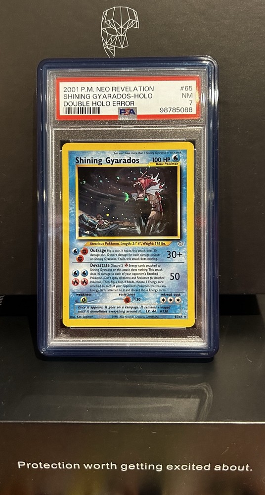 2001 - Shining Gyarados - 65/64 - Neo Revelation - Double Holo Error [PSA 7] 🌀