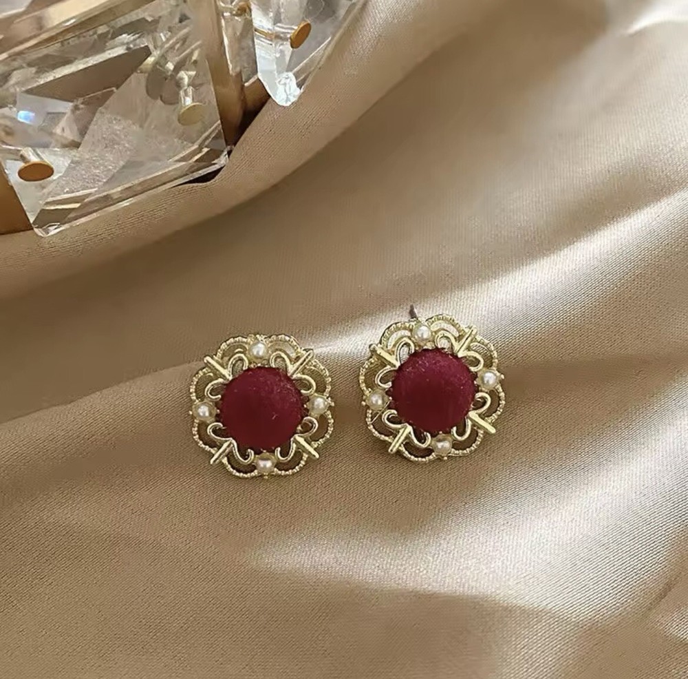 Red Dotted Women's Earrings for Stylish Everyday Wear