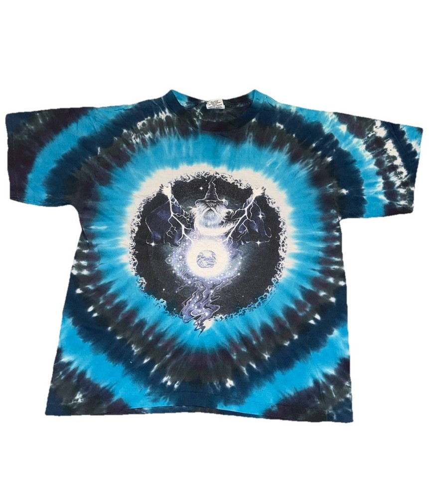 Vintage 90s wizard orb tie dye graphic T-Shirt Single Stitch