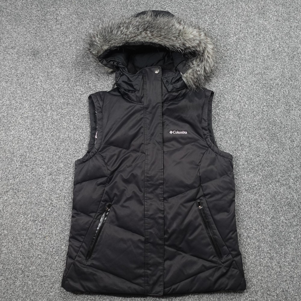 Columbia Men's Omni-Heat Hooded Down Puffer Gilet in Black - Medium