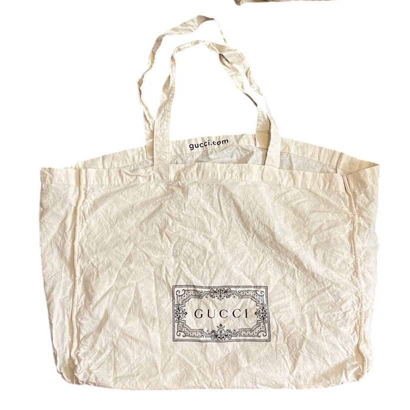 Gucci large cotton shopping tote 19x14 inches