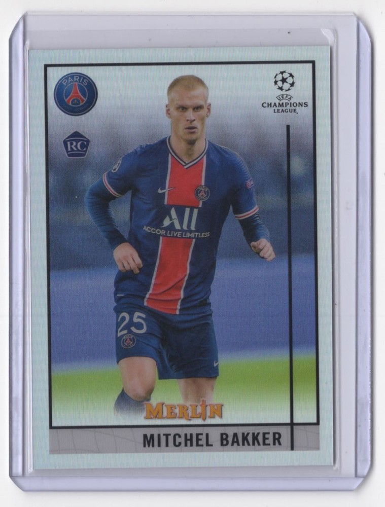 2020 Topps Merlin Chrome UEFA Champions Refractor Mitchel Bakker Rookie Paris