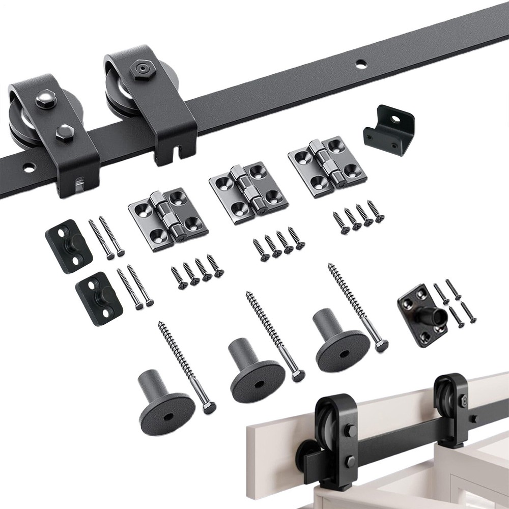 46in Bifold Barn Door Hardware Kit with Flat Track for 2 Doors